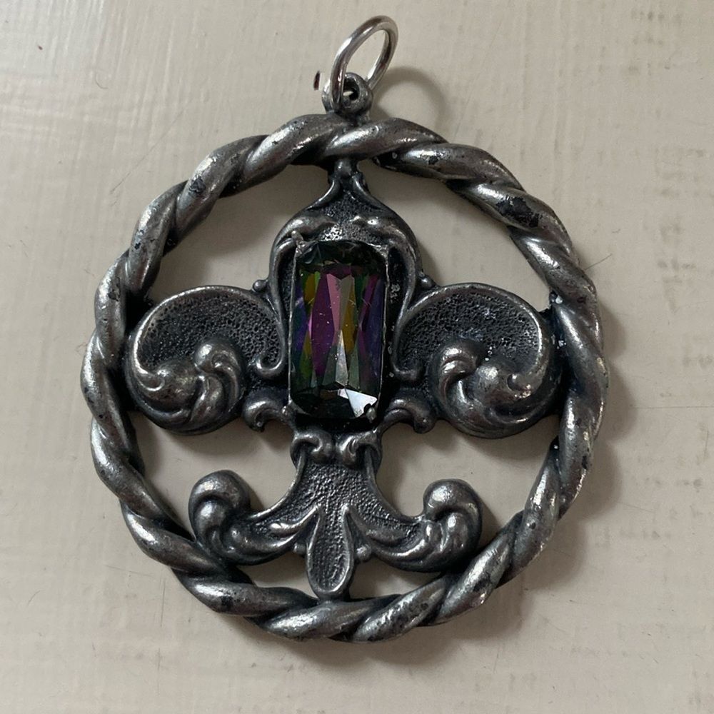 Vintage 1960s 60s SWANK Boho Rhinestone Pendant